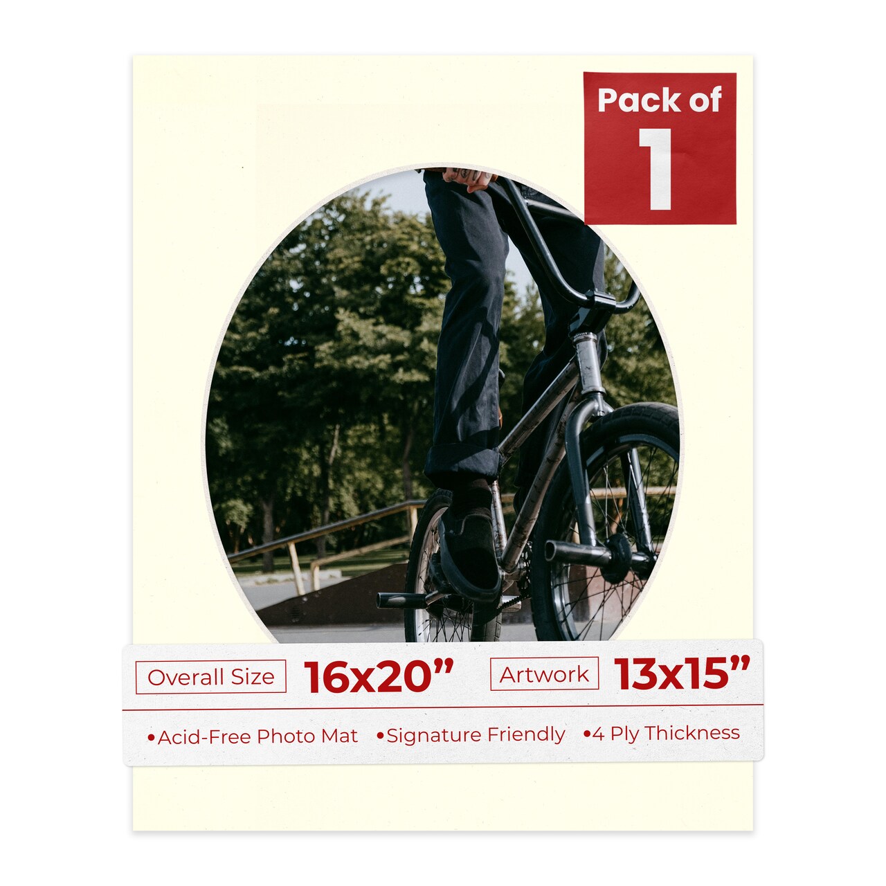 Cream Linen Mat Board for 16x20 Frames - Oval Opening for 13x15 Photos